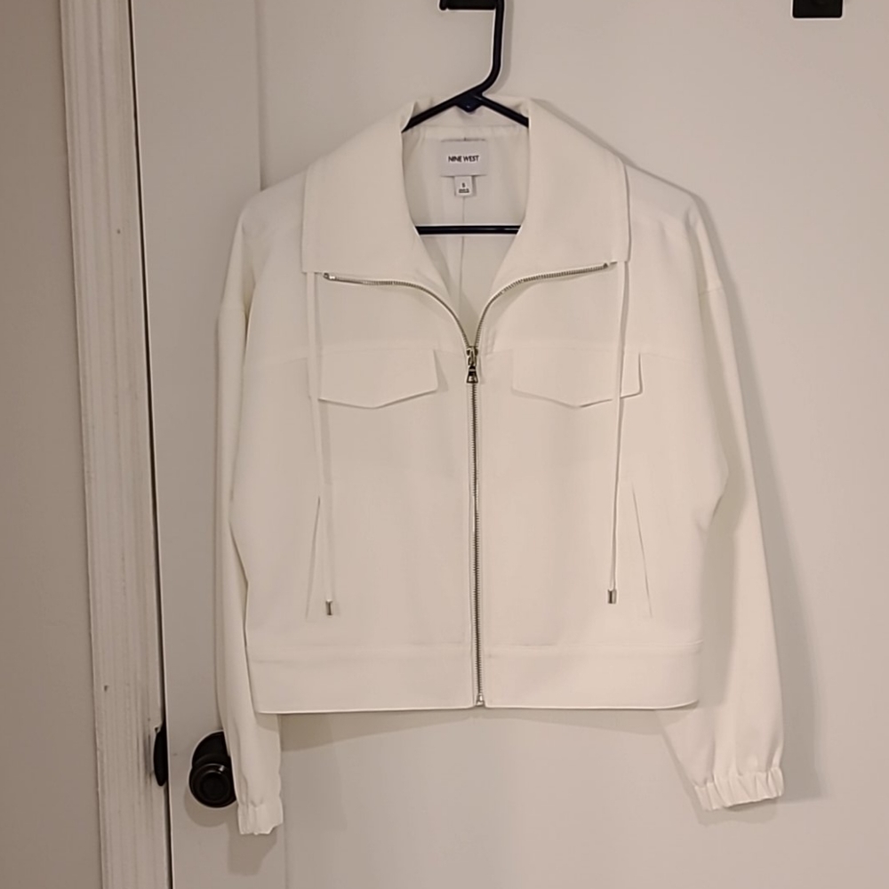 Nine West Small White Cropped Light Jacket